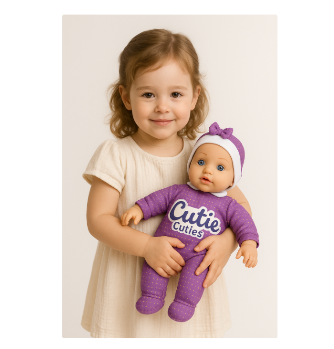 Papusa bebelus, cu corp moale si zornaitoare, 42 cm [2]