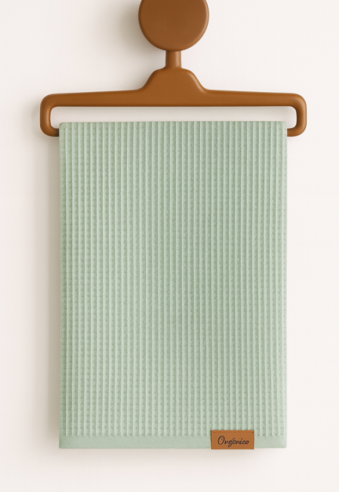 Pătură tip fagure, pentru primavara-vara, 85x80 cm, verde menta [2]