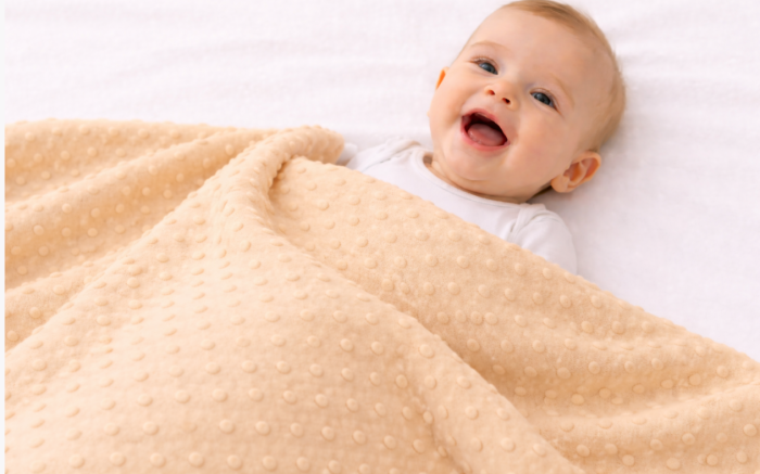 Păturica bebe, 85x75cm, model Bubble, Mustar [2]