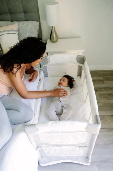 Patut bebelusi, L-Sun, cu laterala culisanta, pliabil, include masa de infasat, cu baldachin si jucarie carusel, Albastru [5]