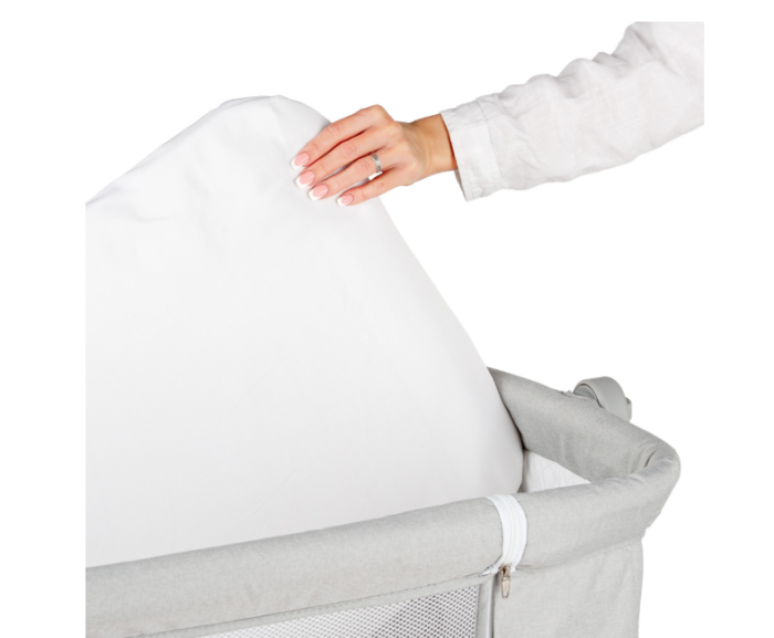 Patut co-sleeper 3 in 1 pentru nou-nascuti si bebelusi Juju NearMe, 96x50 cm, 0+ luni, functie de leagan, setare unghiulara, inaltime reglabila, picioare regalbile, laterala culisanta, salteluta, husa [8]