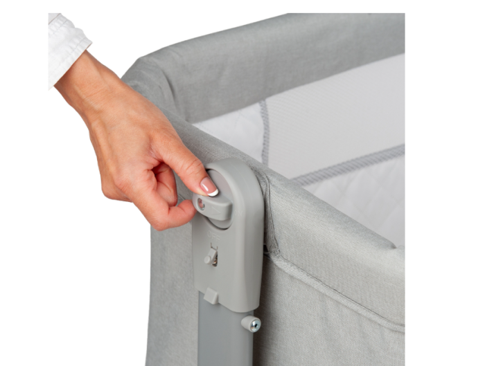 Patut co-sleeper 3 in 1 pentru nou-nascuti si bebelusi Juju NearMe, 96x50 cm, 0+ luni, functie de leagan, setare unghiulara, inaltime reglabila, picioare regalbile, laterala culisanta, salteluta, husa [9]