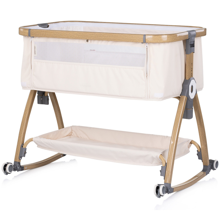 Patut co-sleeper Chipolino Charisma cu laterala culisanta cashmere wood [6]