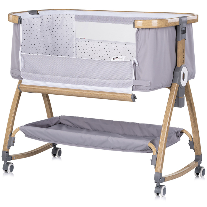 Patut co-sleeper Chipolino Charisma cu laterala culisanta platinum wood [3]