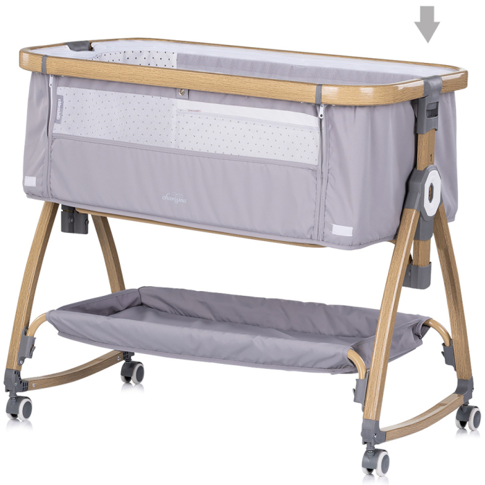 Patut co-sleeper Chipolino Charisma cu laterala culisanta platinum wood [5]