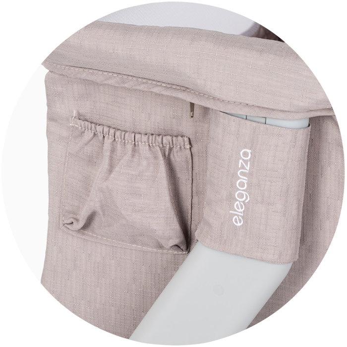 Patut co-sleeper Chipolino Eleganza cu laterala culisanta tiramisu [7]
