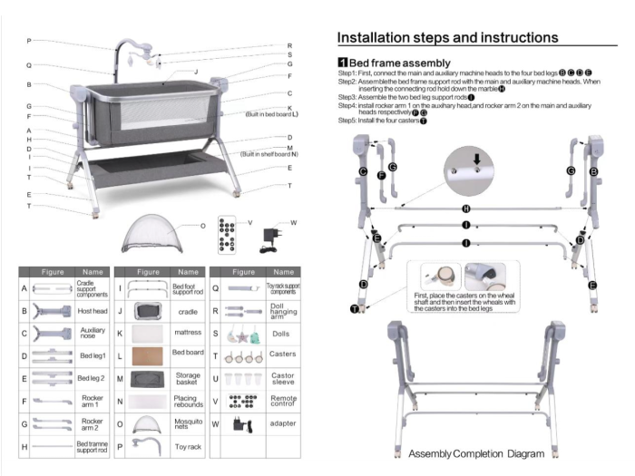Patut copii, 3 in 1, transformabil in balansoar, Co-Sleeper, 5 trepte de inaltime, Carusel muzical inclus, Anticolici, Forma anatomica [10]