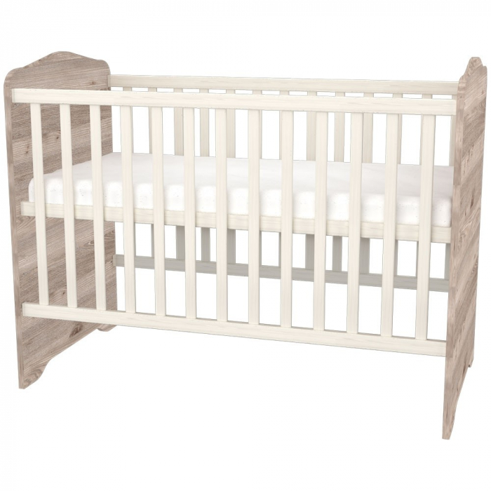 Patut copii din lemn cu sertar Hubners Sofia 120x60 cm crem nisip [4]