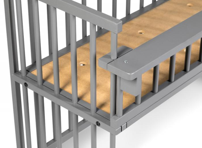 Patut copii din lemn KLUPS Piccolino Grafit 90x40 cm [3]