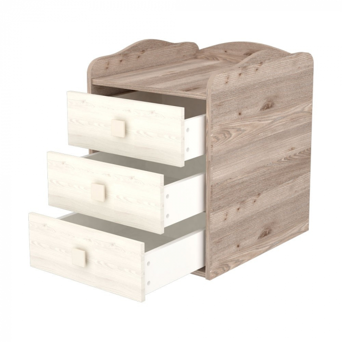 Patut copii transformabil din lemn cu 4 sertare Hubners Sofia Kombi 120x60 cm crem nisip [3]