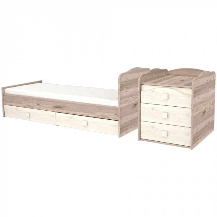 Patut copii transformabil din lemn cu 5 sertare Hubners Sofia Maxi Kombi 120x70 cm crem nisip [4]