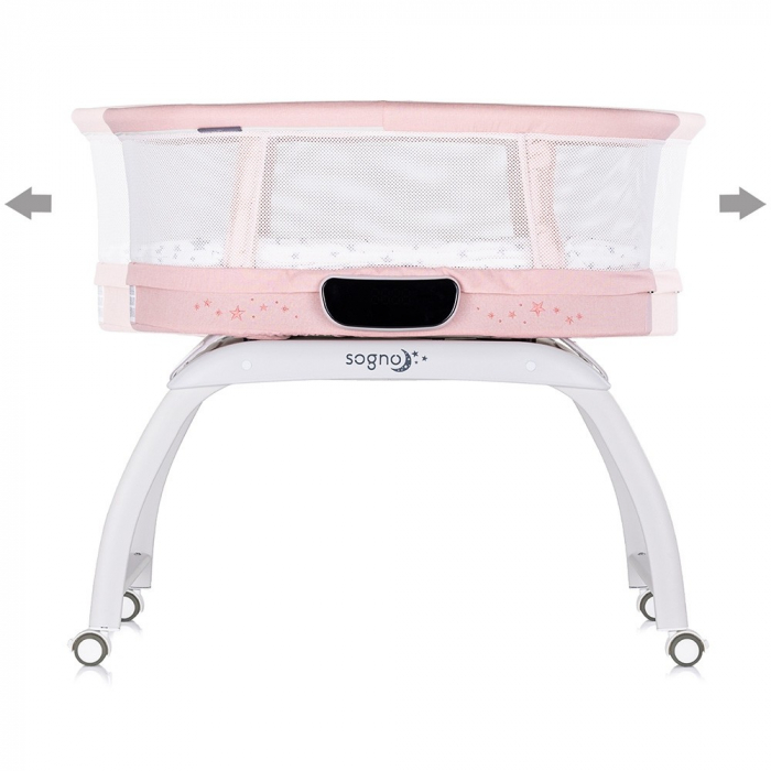 Patut cu leganare si cantar integrat Chipolino Sogno 2 in 1 pink [3]