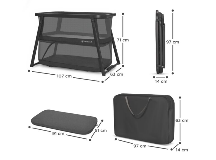 Patut De Calatorie Kinderkraft Sofi Plus, 4 In 1, Grey [7]