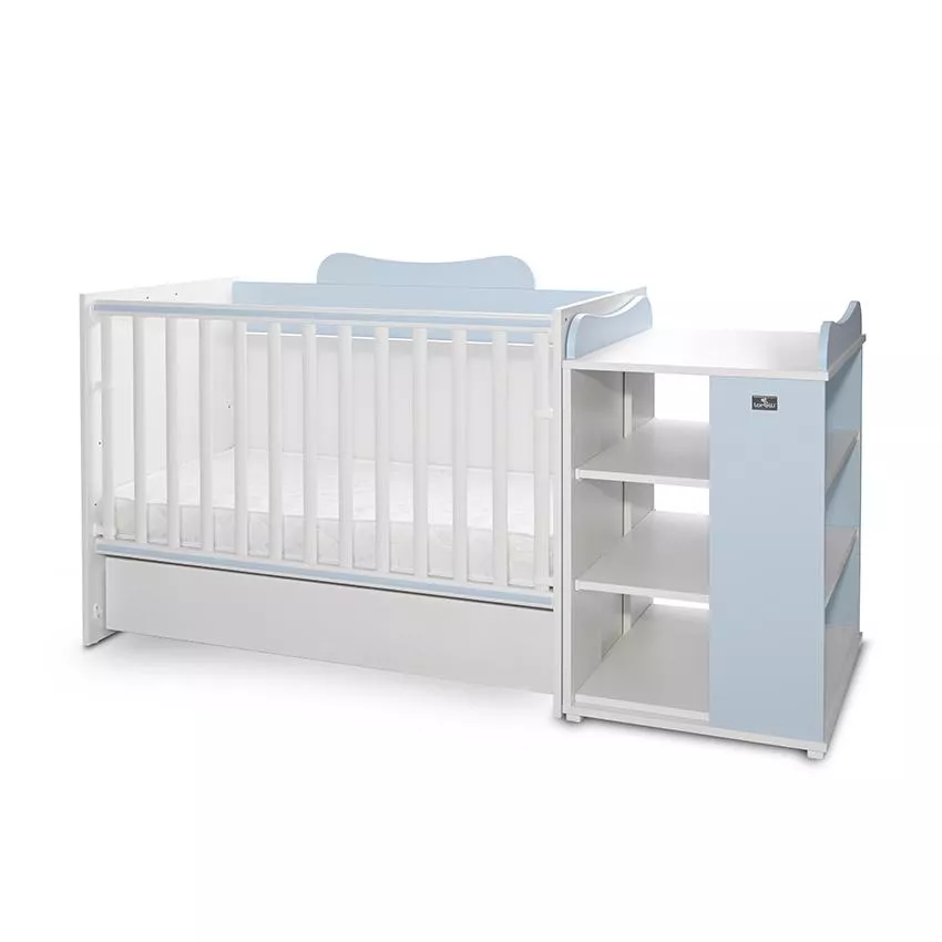 Patut modular multifunctional, 5 confirgurari diferite, 190 x 72 cm, Multi, White Baby Blue [1]