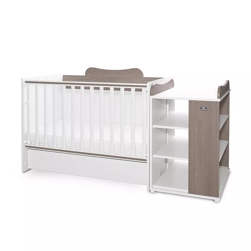 Patut modular multifunctional, 5 confirgurari diferite, 190 x 72 cm, Multi, White & Coffee [1]