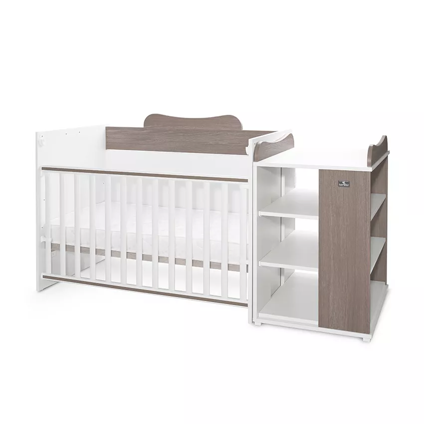 Patut modular multifunctional, 5 confirgurari diferite, 190 x 72 cm, Multi, White & Coffee [4]