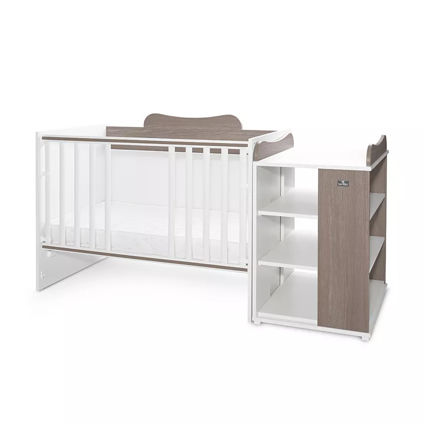 Patut modular multifunctional, 5 confirgurari diferite, 190 x 72 cm, Multi, White & Coffee [5]