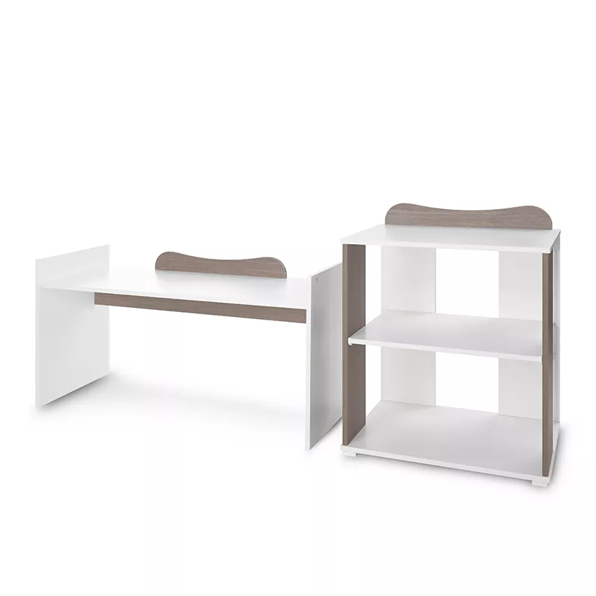 Patut modular multifunctional, 5 confirgurari diferite, 190 x 72 cm, Multi, White & Coffee [15]