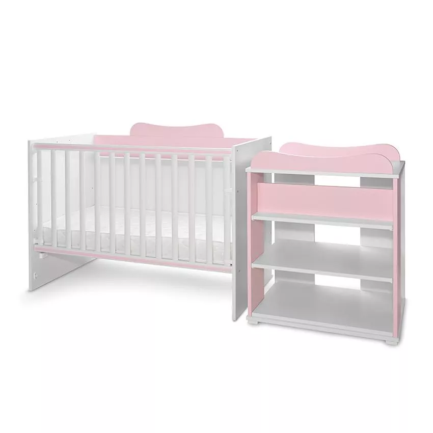 Patut modular multifunctional, 5 confirgurari diferite, 190 x 72 cm, Multi, White Orchid Pink [6]