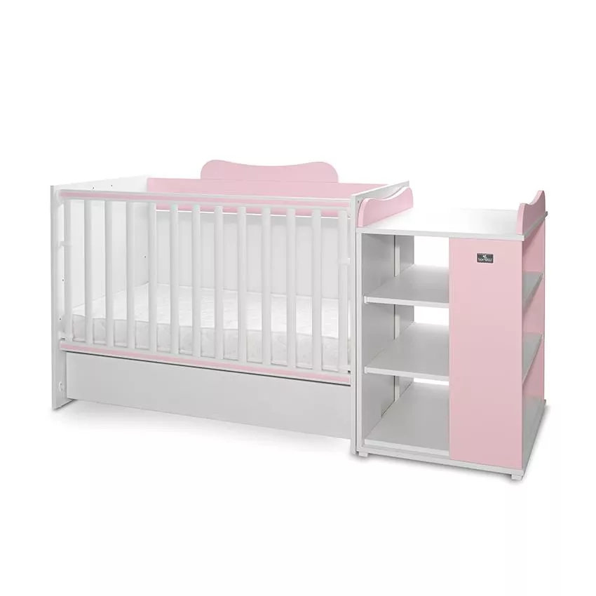 Patut modular multifunctional, 5 confirgurari diferite, 190 x 72 cm, Multi, White Orchid Pink [1]