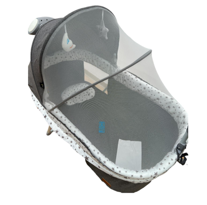 Patut multifunctional,  2 in 1 cu functie de leganare, cu telecomanda, gri [4]