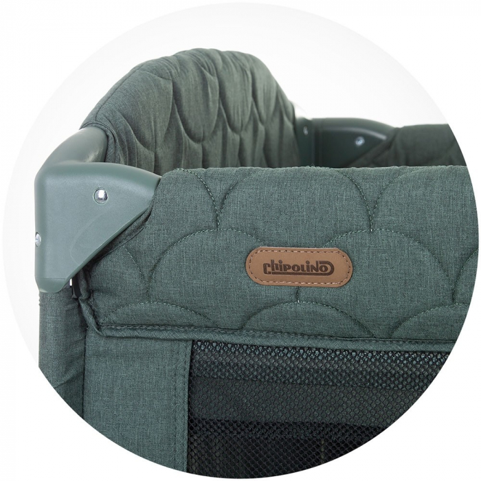 Patut pliabil Chipolino Merida aloe linen cu laterala culisanta [8]