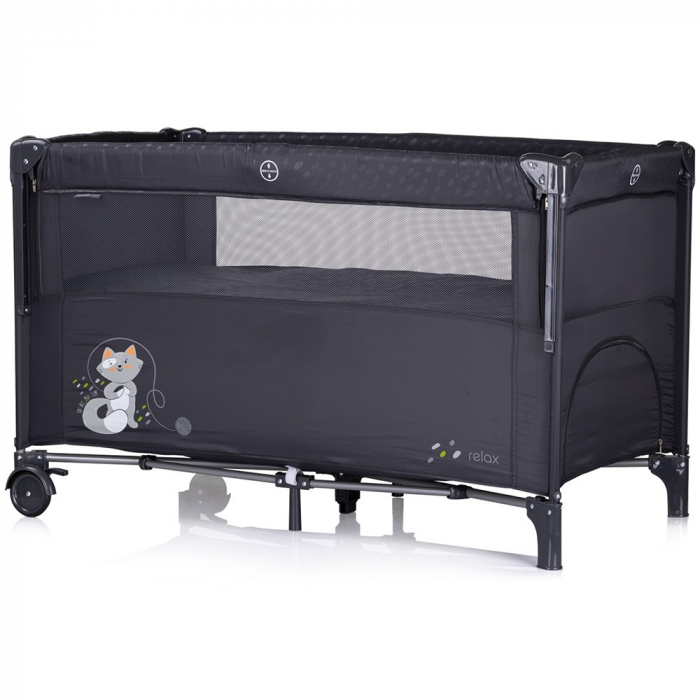 Patut pliabil Chipolino Relax anthracite cu laterala culisanta [2]