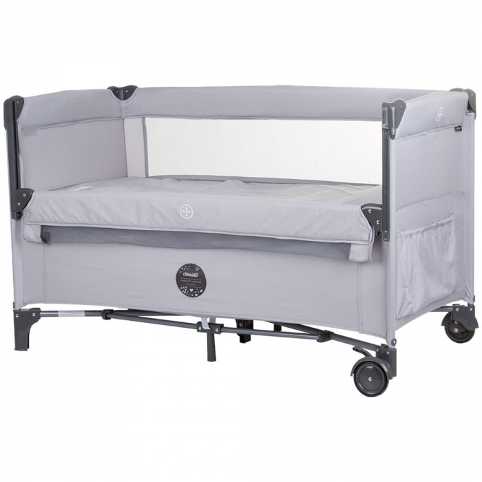 Patut pliabil Chipolino Relax ash grey linen cu laterala culisanta [2]