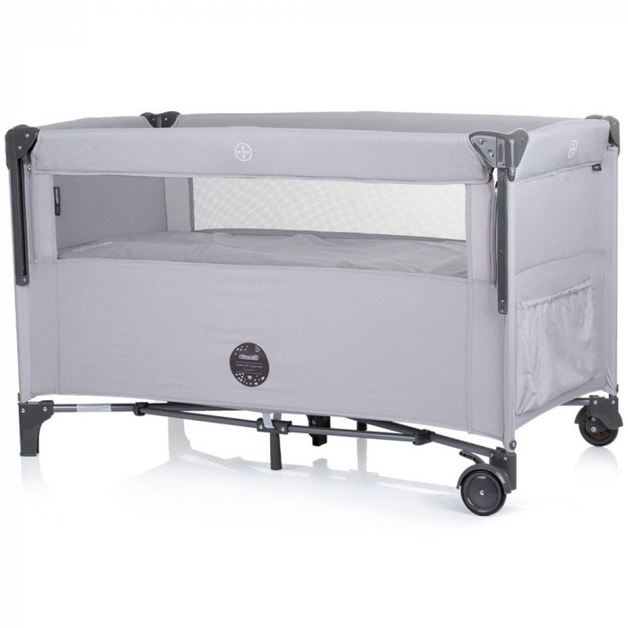 Patut pliabil Chipolino Relax ash grey linen cu laterala culisanta [3]