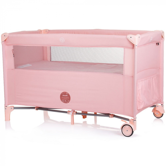 Patut pliabil Chipolino Relax flamingo linen cu laterala culisanta [4]