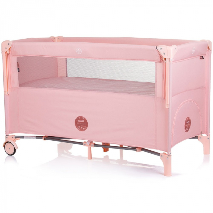 Patut pliabil Chipolino Relax flamingo linen cu laterala culisanta [3]