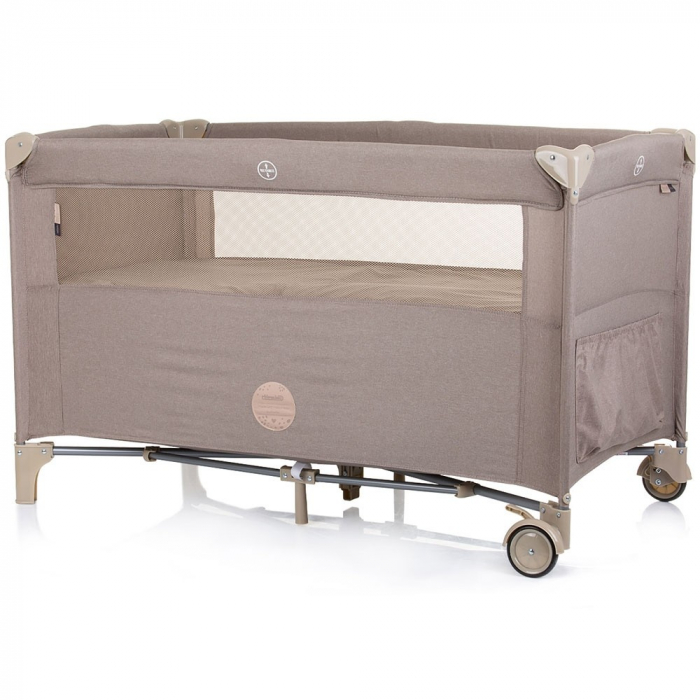 Patut pliabil Chipolino Relax macadamia linen cu laterala culisanta [4]