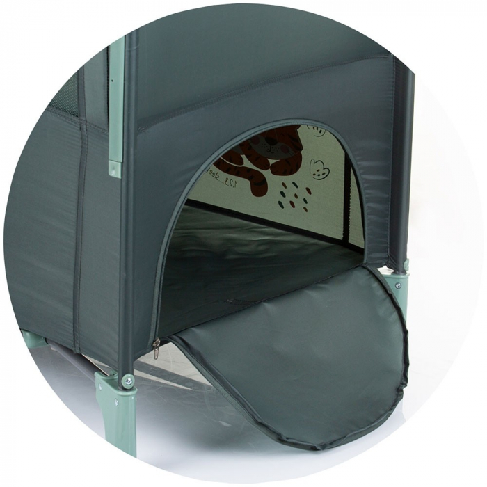 Patut pliabil Chipolino Relax pastel green cu laterala culisanta [7]