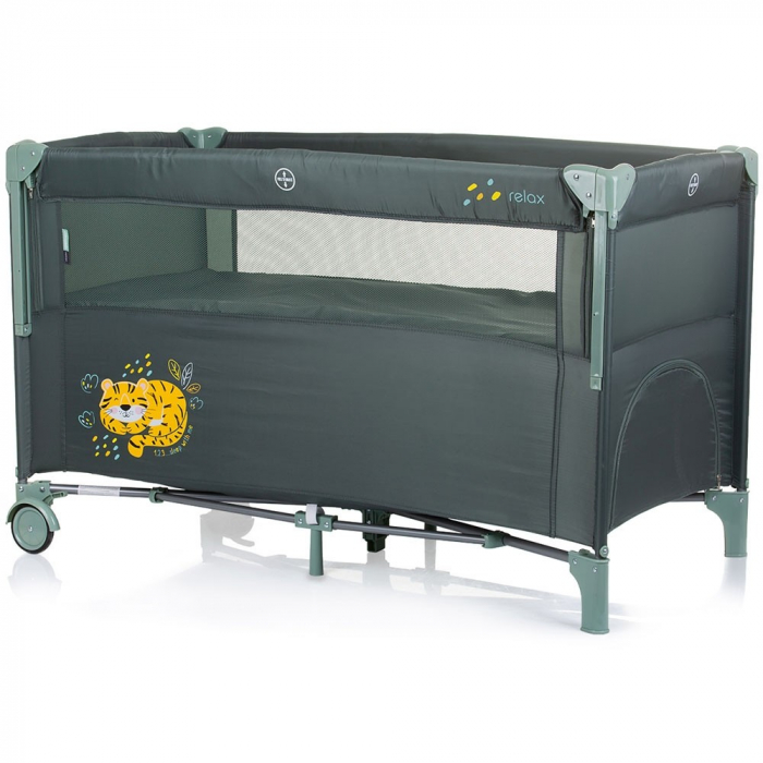 Patut pliabil Chipolino Relax pastel green cu laterala culisanta [2]