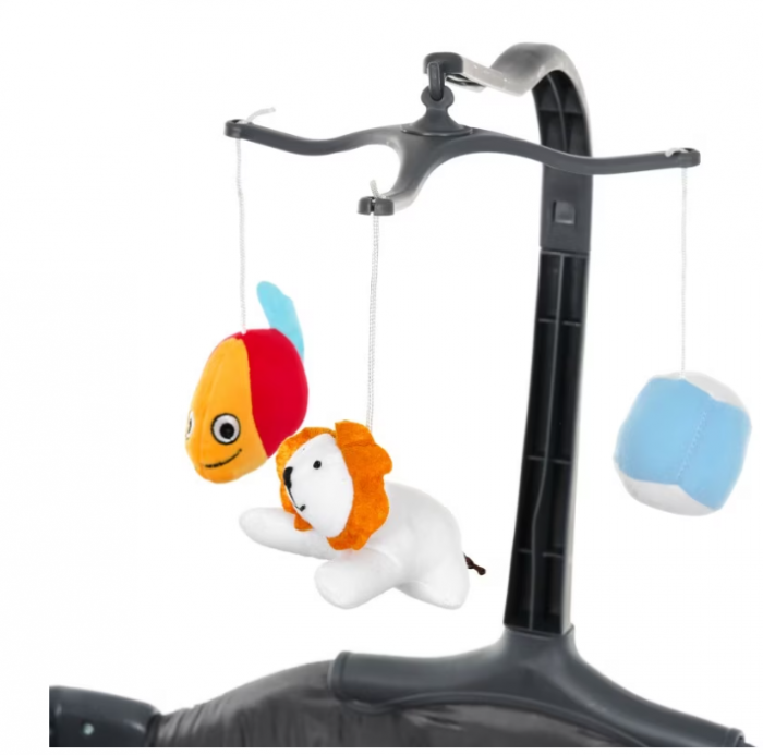 Patut pliabil, cu doua niveluri, laterala culisanta, Atestat SGS Elvetia, gri [8]