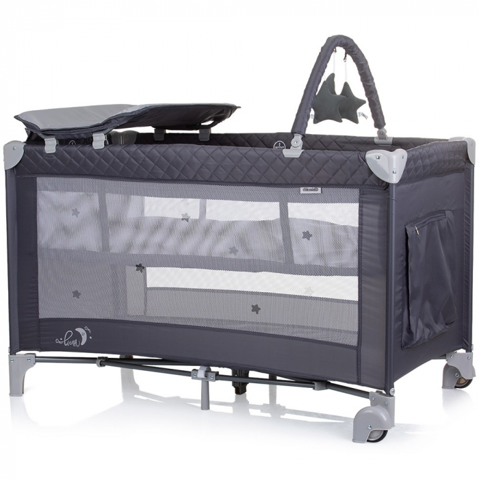 Patut pliabil cu saltea de infasat Chipolino Luna granite [2]