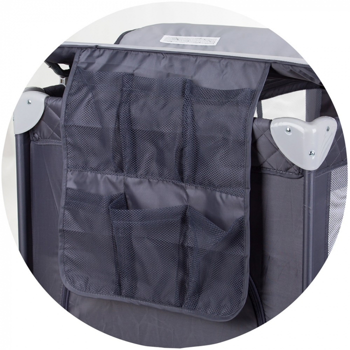 Patut pliabil cu saltea de infasat Chipolino Luna granite [5]