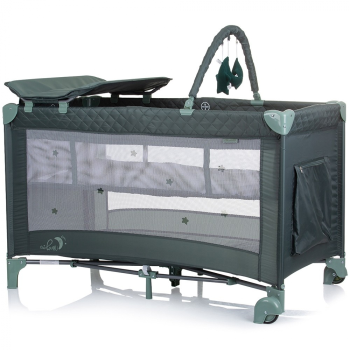 Patut pliabil cu saltea de infasat Chipolino Luna pastel green [2]