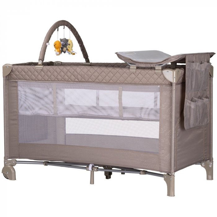 Patut pliabil cu saltea de infasat Chipolino Luna tiramisu [1]