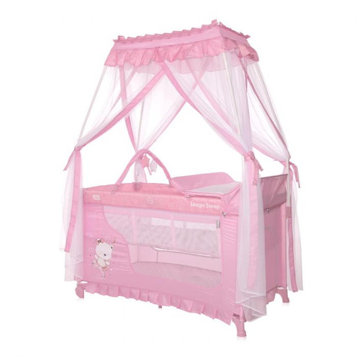 Patut pliabil stil baldachin Magic Sleep, cu accesorii, Mellow Rose Ballerina Bear [1]