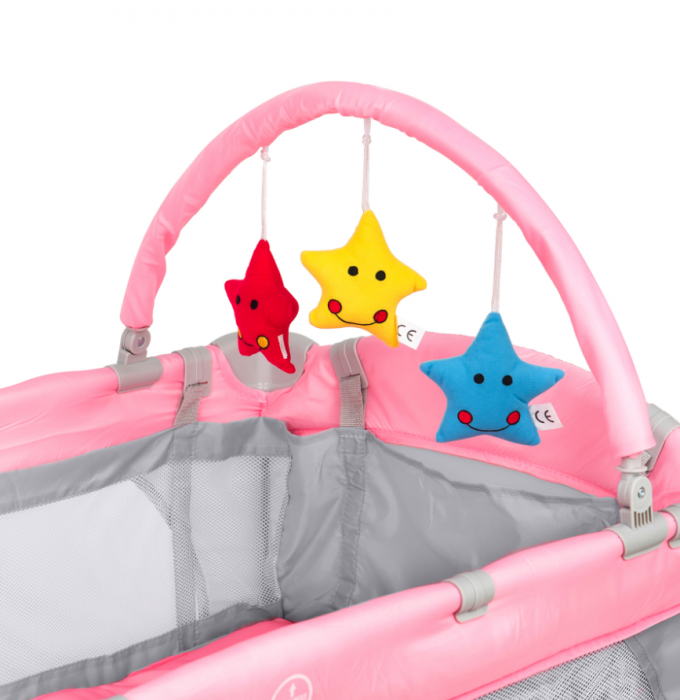 Patut pliant 2 nivele Juju Sleepy Baby, Hunny Bunny [9]