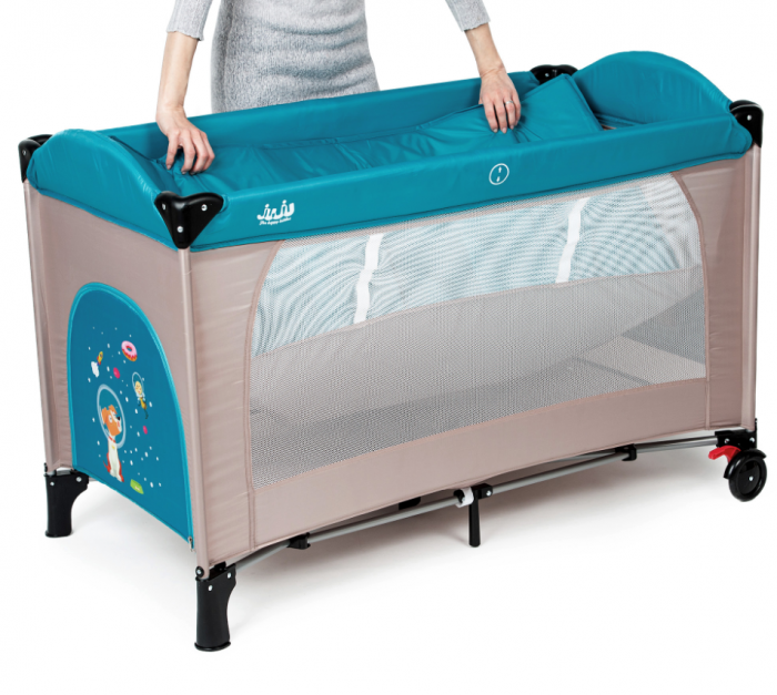 Patut pliant 2 niveluri Juju Sleepy Baby, Space Doggy [4]