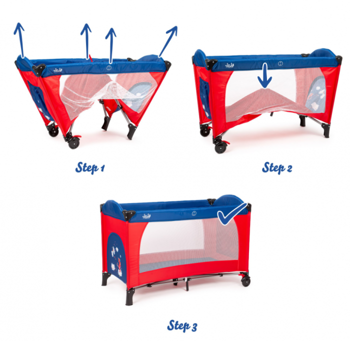 Patut pliant 2 niveluri Juju Sleepy Baby, Unicorn [11]