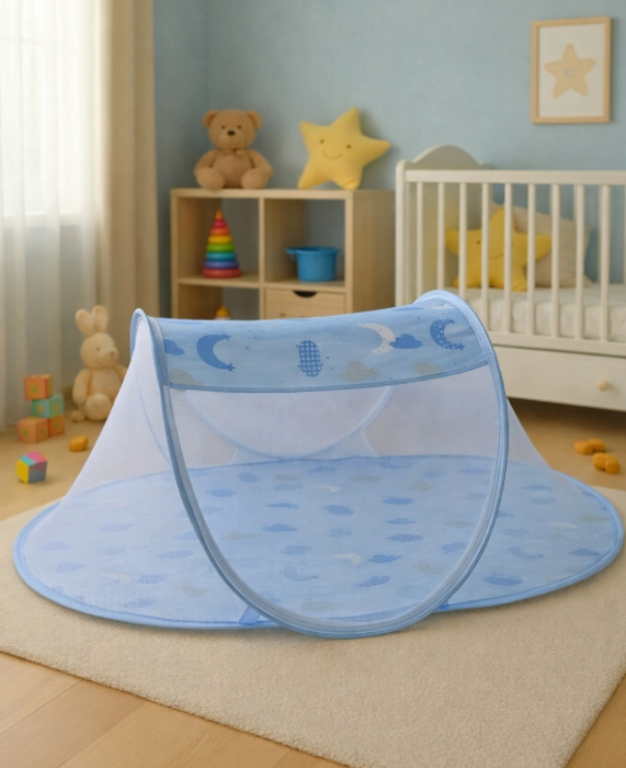 Patut portabil, pop-up, pliabil, cu saltea, 0–18 luni, bleu [3]