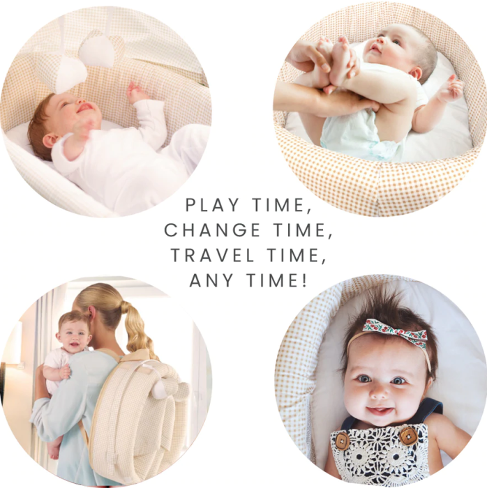 Patut tip landou, 2 in 1,pretabil pentru calatorii, Bubu-Still® Innovative,albastru [2]