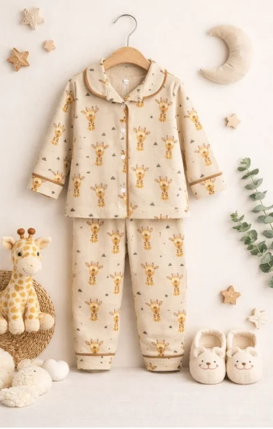 Pijama cu nasturi, model girafe [2]