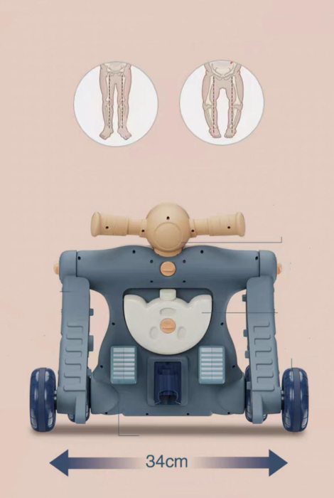 Premergator 3 in 1 , Antemergator, ride-on si trotineta,muzical,bej [2]