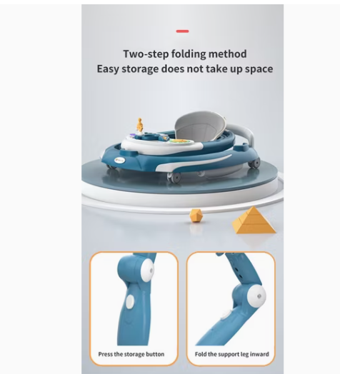 Premergator 3 in 1, Baza rotunda antirasturnare, cu functie de balansare, reglabil pe inaltime, roti silicon, cu lumini si muzica, sarcina maxima 20 kg [6]