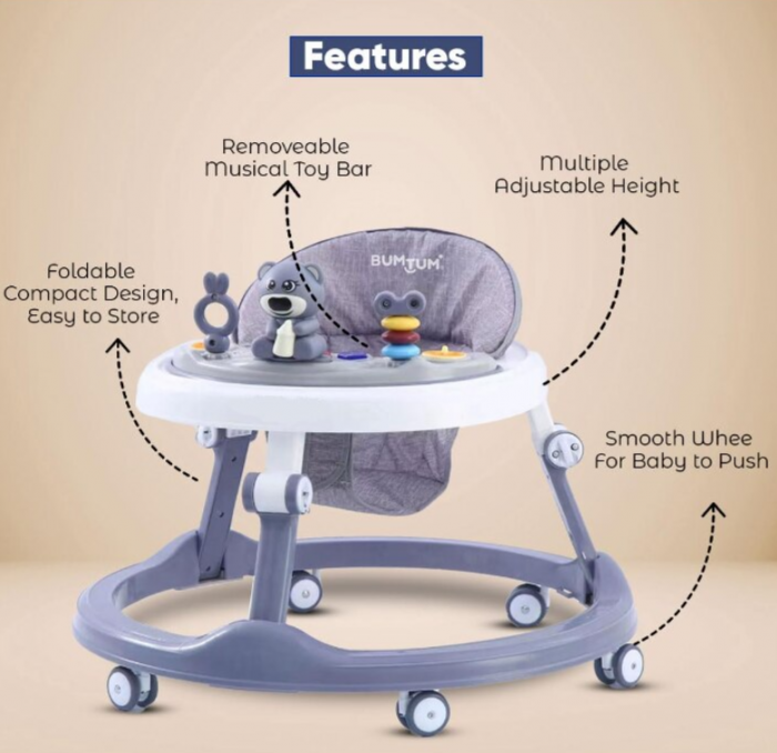 Premergator, cu roti de silicon, reglabil pe inaltime, Bubu-Still, model ursulet pofticios [3]
