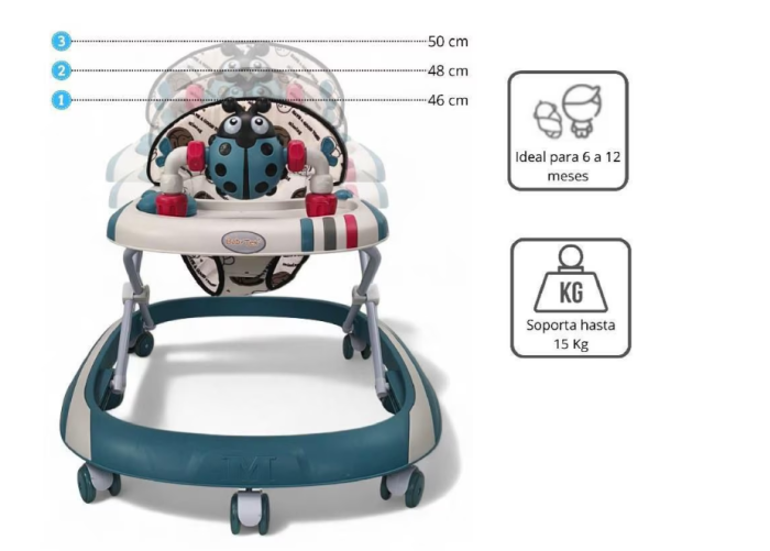 Premergator, Bubu-Still®, 3 in 1, roti din silicon, muzical, cu control parental, +6 luni, Gandecel, albastru [4]